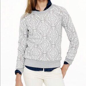 J. Crew Gray Medallion Damask Sweatshirt Size Large